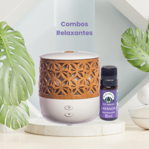 Kit Aromaterapia: Difusor de Ambiente + 1 Óleo Essencial