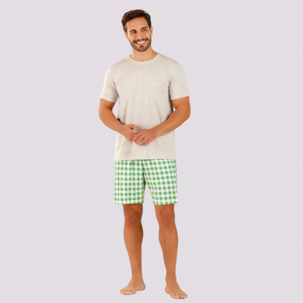 Pijama masculino xadrez verde – Cor com Amor