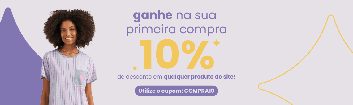 cupom de 10 por cento de desconto na primeira compra