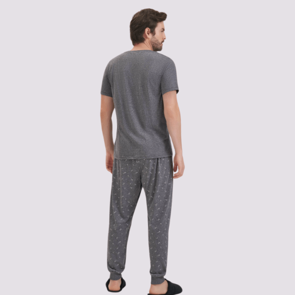 pijama cinza manga curta masculino cor com amor