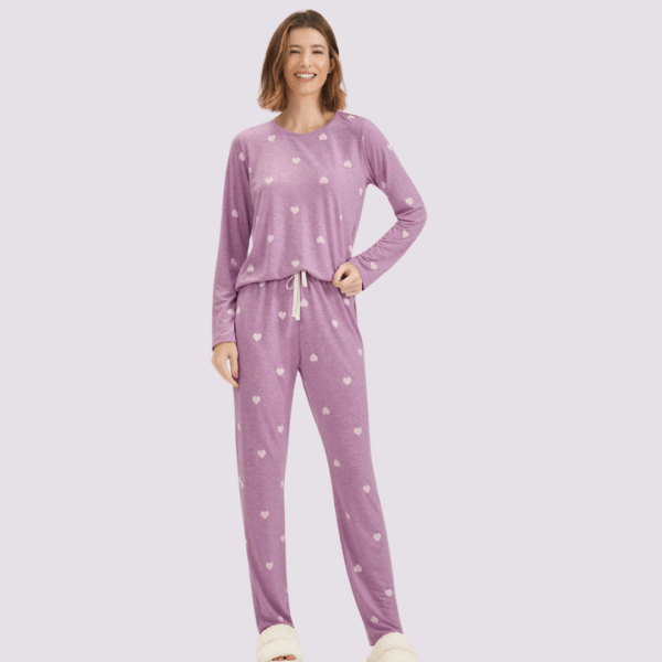 Pijama corações de lavanda - Cor com Amor