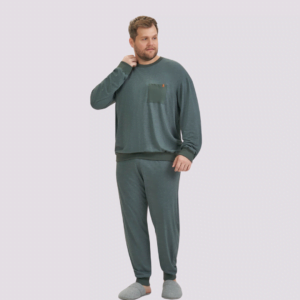 pijama verde masculino plus size frente cor com amor