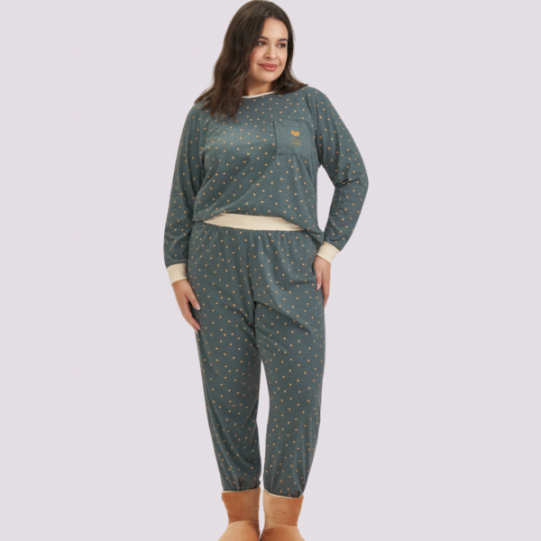 Conforto verde feminino plus size - Cor com Amor