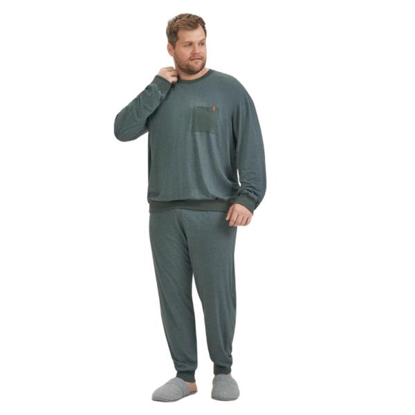 pijama-masculino-plus-size-malha-mescla-verde
