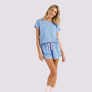 Pijama-Feminino-Manga-Curta-Blue