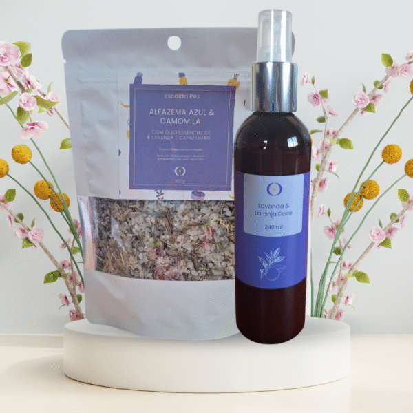 kit escalda pés 200ml + spray relaxante 240ml graça de dormir
