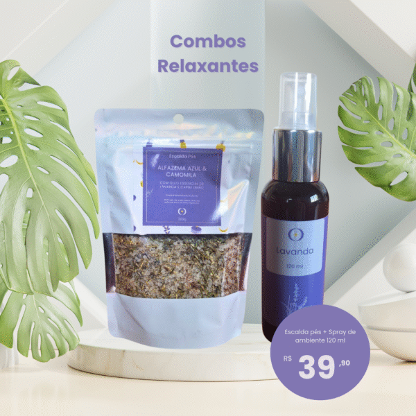 combo escalda pés + spray relaxante 120 ml