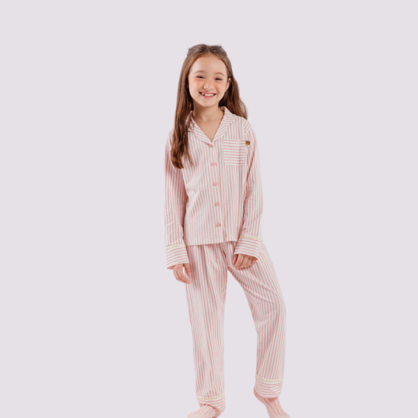 pijama americano menina ursinho rosa 100% algodão
