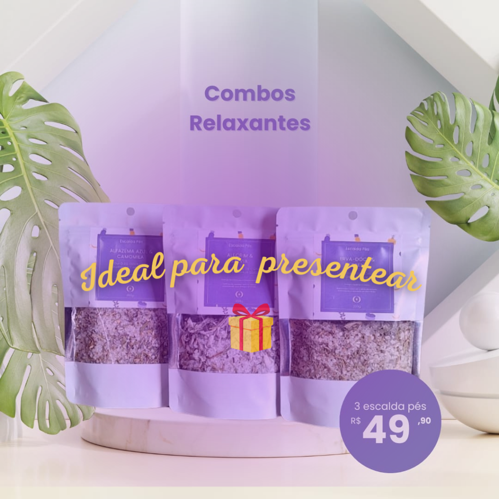 Embalagem artesanal do kit de escalda-pés com toque delicado, ideal para presente